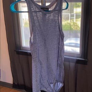 blue derek heart tank top tied
